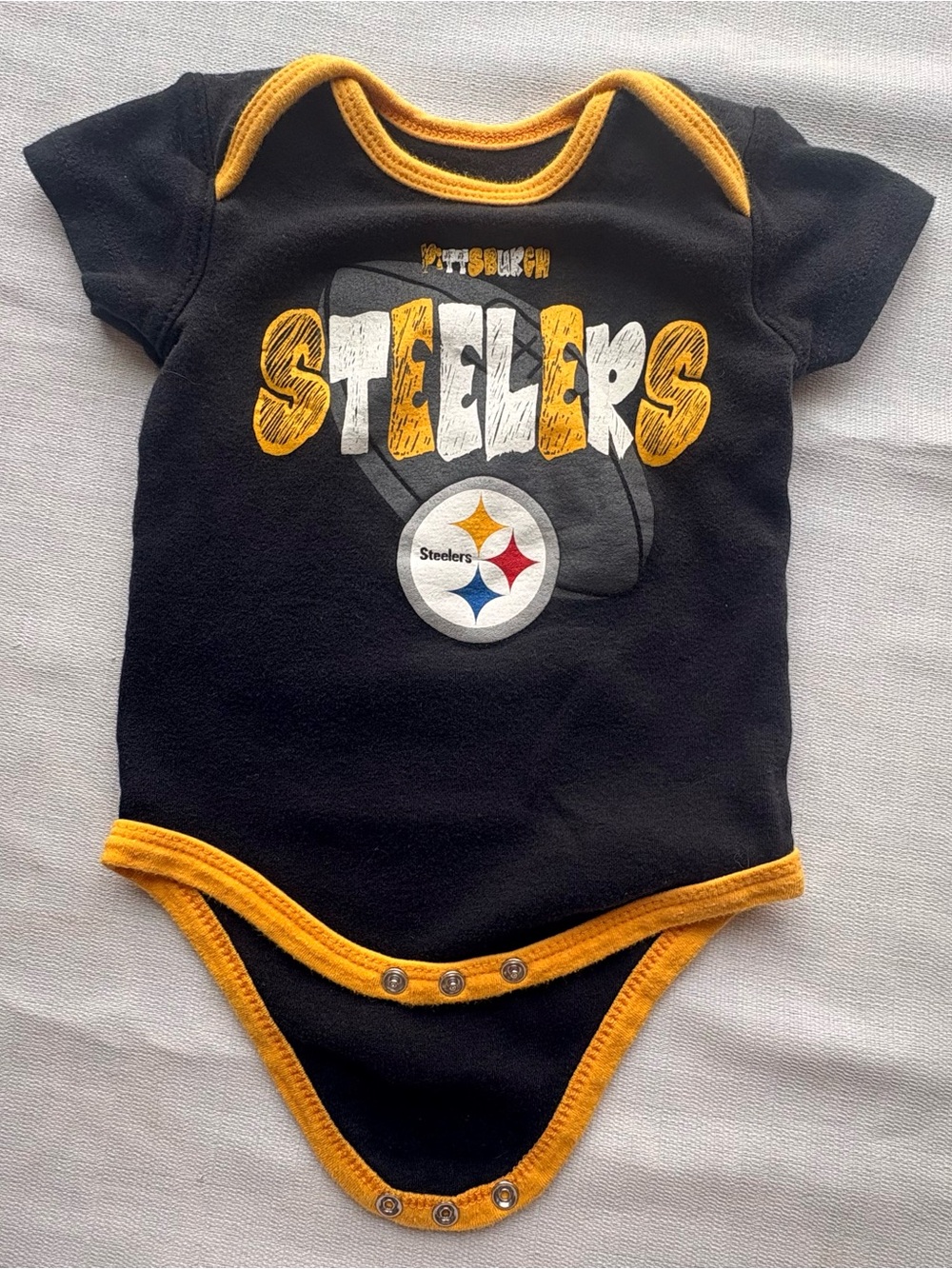 Pittsburgh Steelers Baby Bodysuit NFL 6-9 Months Black & Gold